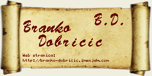 Branko Dobričić vizit kartica